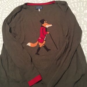 Joules olive green fox hunt sweater